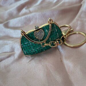 Textured Cloth Purse Key Chain